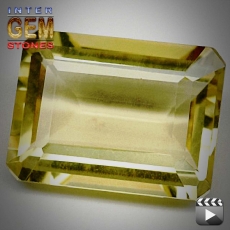 Lemon Quarz, 15.10 Carat, oktagon, IF, excellent