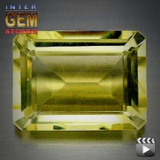 Lemon Quarz, 14.50 Carat, oktagon, IF, excellent