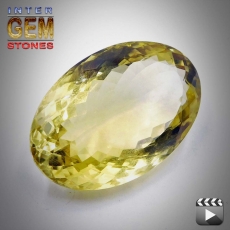 Lemon Quarz, 92.80 Carat, oval, VVSI, excellent