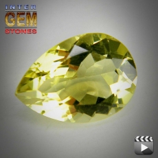 Lemon Quarz, 5.25 Carat, Tropfen, VVSI, excellent
