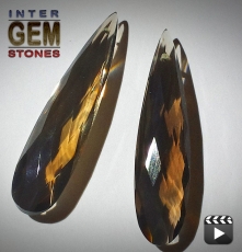 Smoky Quarz, 12.0 Carat, Briolette, Front gebohrt, VVSI, excellent, per Stück