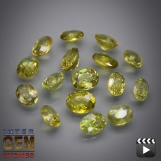 Demantoid 16 Stück Set, Oval, VS-SI, 3.24 Carat, 3.7x3.0-4.3x3.4 mm, aus Madagaskar