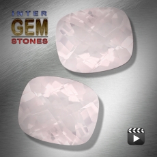 Rosé Quarz, 4.5 Carat, Kissen checkerboard, VSI, sehr guter Schliff